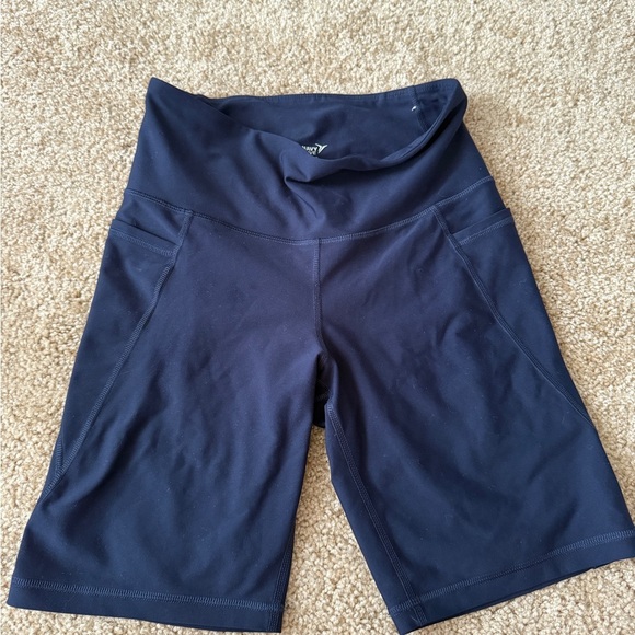 Old Navy Blue Bike Shorts High-Rise Stretch - Picture 1 of 4
